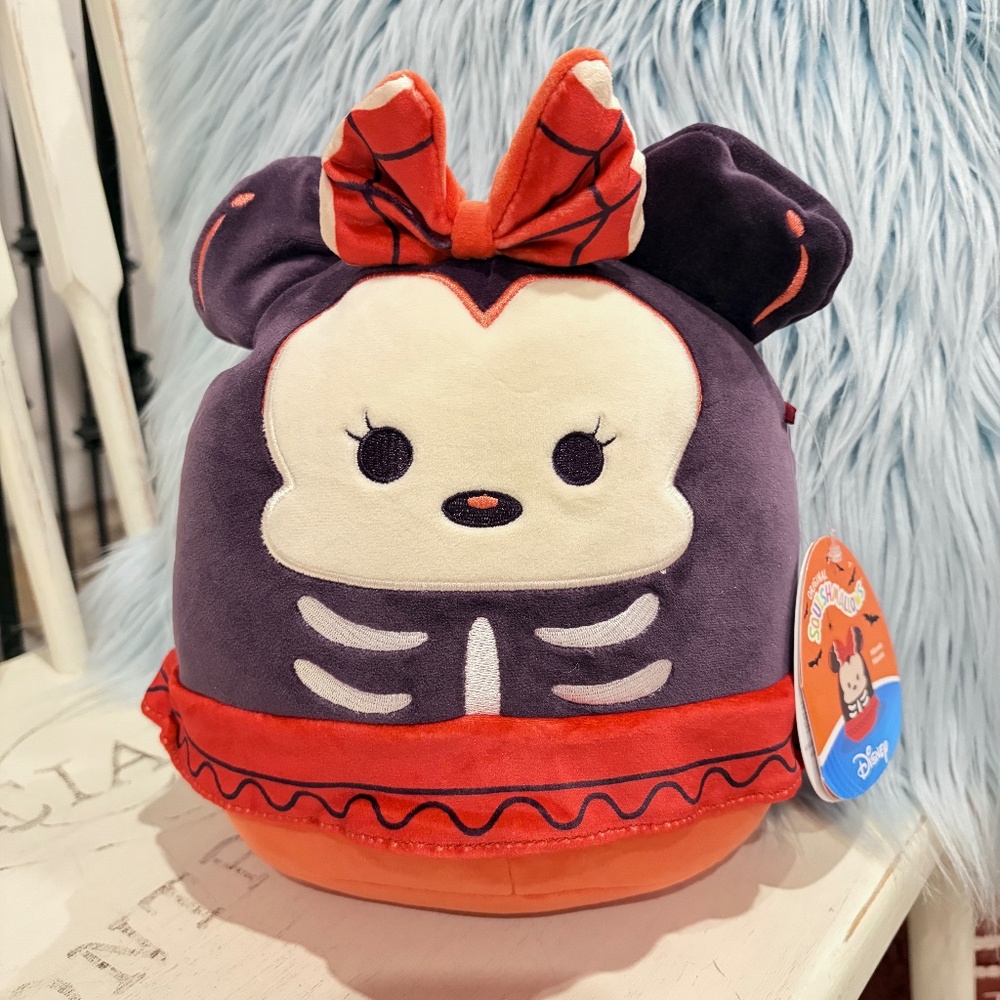 Squishmallows X Disney, Minnie Mouse, Skeleton, 9 Inch, Stuffed, Plush, NEW
